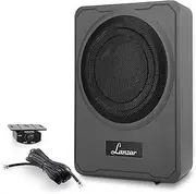 Pyle 8-Inch Low-Profile Amplified Subwoofer System - 600 Watt Compact Enclosed Active Underseat Car Audio Subwoofer with Built in Amp, Powered Car Subwoofer w/Low & High Level Inputs - SBA8A, Black