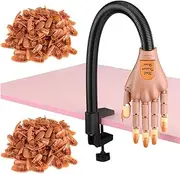 Sukiola Acrylic Nails Flexible Practice Fake Hand,Nail Training Adjustable Finger Kits, Fake Nails Hands with 200 PCS Nail Tips
