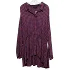 Lane Bryant Button Front Tunic Top Size 26 Plaid Soft Feminine Romantic Curvy