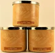 QTY 3 - Bath & Body Works White Barn CIDER LANE 3-Wick 14.5 Oz Scented Candle