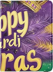 [Amooorous] Carnival Mardi Gras Yellow Purple Mask Leather decorative waterproof passport holder Travel Documents Organizer Protector Travel Passport Wallet Ultra Slim, Carnival Mardi Gras yellow purple mask, 1