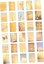 WEKAMOS 30Pcs Aesthetic Pictures Kit for Wall DIY Material Cards Decorative Postcards with Sunset Design for Scrapbooking Journaling and Creative Projects
