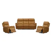 Berkeley Leather Electric Recliner Sofa Suite 3 + 1 + 1 Tangerine