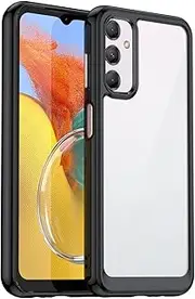 [Eabhulie] Galaxy M14 Case, Clear PC Back TPU Bumper Case Cover for Samsung Galaxy M14 Black
