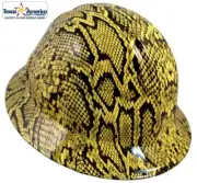 Snakeskin Yellow Hydro Dipped Full Brim Hard Hat