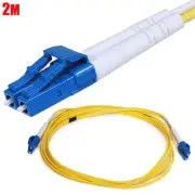 2M LC to LC Duplex 9/125 Single Mode Fiber Optic Optical Patch Cable Cord Yellow