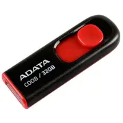 ADATA C008 Retractable Flash Drive - 32GB - Black / Red USB 2.0 [AC008-32G-RKD]