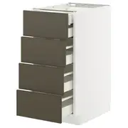 METOD / MAXIMERA base cb 4 frnts/2 low/3 md drwrs, white/Havstorp brown-beige, 40x60x80 cm