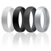 Silicone Wedding 6mm Smooth Ring by ROQ for Men - 7 mm Ring