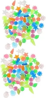 ORFOFE Aquarium Stone Set 160pcs Glowing Pebbles Fish Tank Decor Luminous Pebbles Rocks Colorful Garden Walkway Fish Tank Aquarium Decoration