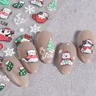 Nail Cartoon Nail Stickers Holiday Nail Stickers with Cartoon Snowman for Women