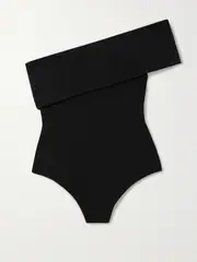 [AGOLDE] AGOLDE - Bree One-shoulder Stretch-knit Bodysuit - Black - large large Black