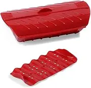 DDMMQS Microwave steamer, silicone steamer with handle and lid for steaming fresh and frozen food vegetables fish