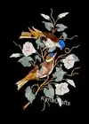 Boho Marble Table Top with Birds Art Inlay Work Royal Look Marble Coffee Table