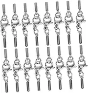 YOSADIER 20PCS Stainless Steel Lobster Clasp Jewelry Fastener Durable Multi Purpose Buckle for Bracelet and Necklace Hole Easy to Use Jewelry String Fastener Silver