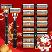 Shaver set, anti slip metal handle contour, full body wash, shaving tool set