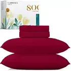 Carressa Linen 100% Egyptian Cotton King Bed Sheets - 800 Thread Count 4 PC T...