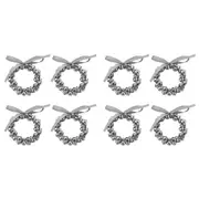 2x 4pc Bread and Butter Steel Bell Napkin Rings Serviette Holder Buckle Silver