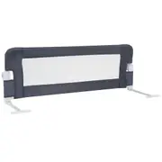 Costway Bed Rail Guard Fold Down Bed Guardrail Anti-Fall Bed Long w/Adjustable Strap Grey