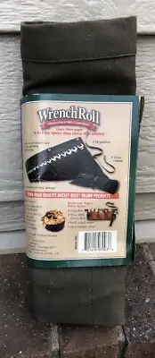 Comb Wrench Roll Up Pouch Heavy Duty Waxed Canvas Tool Organizer Bag 14 Pockets