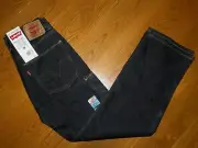 New $48 LEVI'S 514 SLIM STRAIGHT Black DENIM JEANS Boy 16 Reg 28 x 28