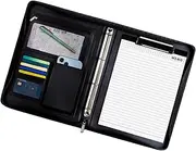 Leather Notepad Holder | Stylish Document Card Holder,Leather Padfolio Organizer with Zipper, Business Resume Legal Pad with A4 Notepad and Binder for Men Women