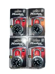 4 Master Lock Anti-Shim 3-Digit Combination Lock #1500D Black & Silver SCHOOL