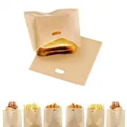 4-8pc Toasted Sandwich Toastie Bag Snack Pocket Reusable Non-Stick Toaster Bags