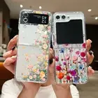 Shockproof Flowers Rose Slim Case For Samsung Galaxy Z Flip6 Flip5 Flip4 3 Cover
