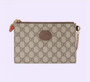 GUCCI手拿包 Handgelenktasche mit Doppel G Erdbeere