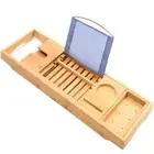 NNEDSZ Bamboo Bathtub Bath tub TTable Caddy TCellphone,Book,TWineglass Holder