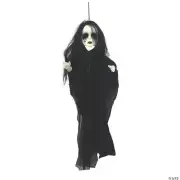 29 1/2" x 43 1/4" Light-Up Hanging Undead Girl Halloween Decoration