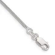 8 Inch Sterling Silver 1.25mm Diamond-Cut Round Franco Chain