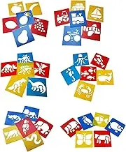 Lependor 36 Pieces Plastic Drawing Painting Stencil Templates for Kids Crafts - Washable Template for School Projects - Random Colors