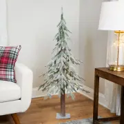 Northlight Pre-Lit Alpine Frosted Artificial Christmas Tree - 4' - Clear LED