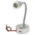 RV LED Bedside Light USB Type C Dimmable Touch Switch Reading Lamp Silver RMM