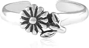[Designer Inspirations Boutique] FLOWERS/FLORA/FAUNA Toe Ring for Women Girls - Adjustable - 925 Sterling Silver - Pretty Toe Rings