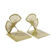 2 Pieces Ginkgo Leaf Bookend Hollowed Out Bookend Nonslip Gift Plant Lover Gift