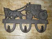 Stagecoach Wall Hook Cast Iron Keys Coats Hats Indoor Outdoor New