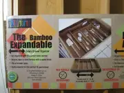 Expandable Cutlery Flatware Drawer Utensil Tray Kitchen Organizer Storage Bamboo
