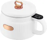 Portable Rice Cooker and Lunch Box with Multi-Functional Non-Stick Ceramic Coating, Compact Non-Stick Rice Cooker 6 Cooking Functions: Cooking Rice, Soup, Stew, Congee, etc., White