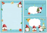 Letter Paper Set Christmas Tomte Gnome as Letter Pad with Envelope for Children Girls Boys Christmas Writing Paper (A5 Pad with 25 Sheets + 15 Envelopes)