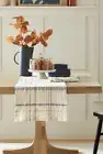 Hearth & Hand Magnolia Blue Neutral Thin Stripe Plaid Woven Table Runner 14”x72”