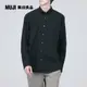 男有機棉不易起皺扣領長袖襯衫【MUJI 無印良品】