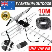 Digital Outdoor TV Antenna VHF UHF FM Signal Aerial Outdoor Amplifier Booster