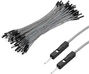 uxcell Male to Male 1Pin Breadboard Jumper Wire 2.54mm Pitch Ribbon Cable 15cm Long Electronics Breadboard Ribbon Cables for Breadboard Electronic Projects Pack of 100,Gray