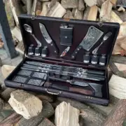 Set of skewers “Rhino” in a wooden case | Set of forged barbecue skewers