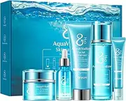 Skin Care Sets for Women, Beauty Hydrated Skincare 5 PCS, Smooth Firm Repair Glow Up, Facial Skincare Routine Kit, Skincare Gift Sets for Face Cleanser, Cream, Eye Cream, Toner, Serum