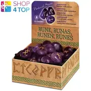AMETHYST RUNES NATURAL STONE ESOTERIC MEDITATION WITH BAG LO SCARABEO PURPLE NEW