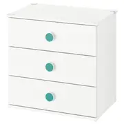 GODISHUS chest of 3 drawers, white, 60x40x60 cm